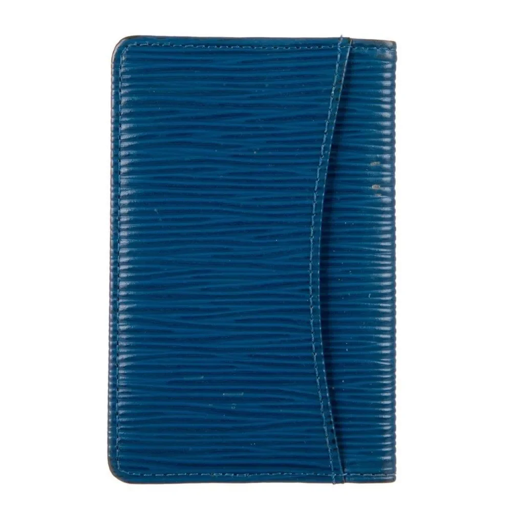 VTG Louis Vuitton Blue Epi Card Case Wallet 90’s